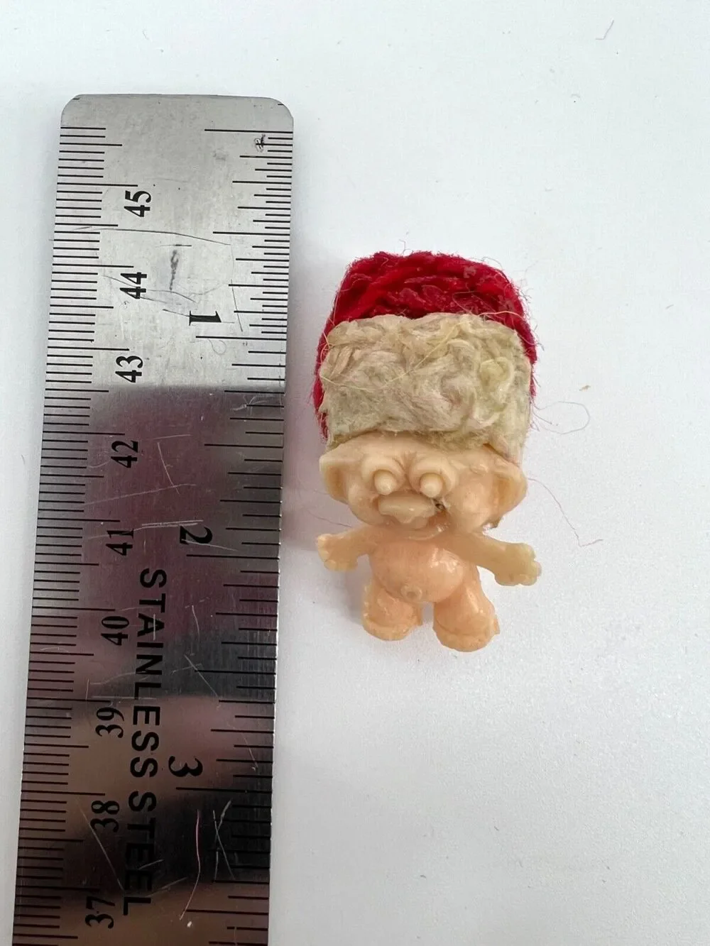 Vintage Miniature Santa Troll Doll with Hat